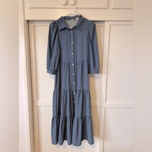 Levi’s blue polka dot maxi dress